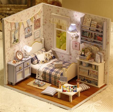 DIY Miniature Bedroom Miniature House Handcraft Kit Birthday