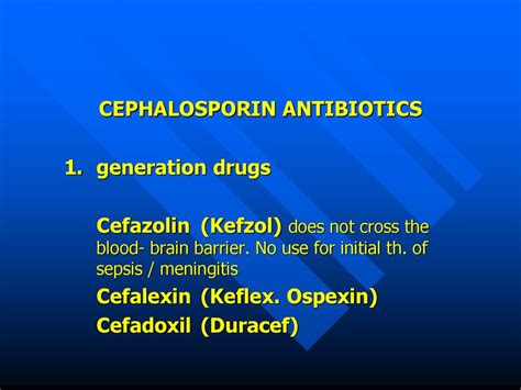 First generation cephalosporin antibiotics