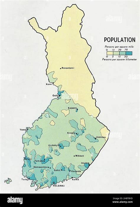 Finland Population Density Map