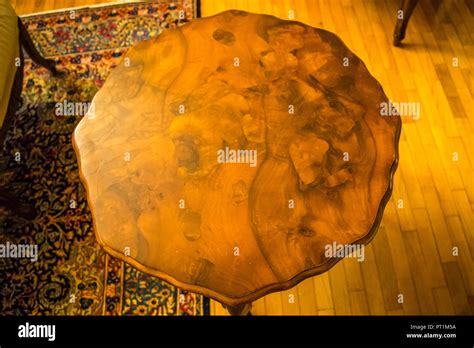Antique wooden coffee table in solid wood. console for living room Stock Photo - Alamy