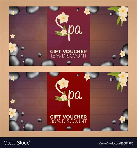 Spa salon gift certificate wood texture Royalty Free Vector