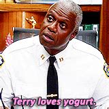 b99things: Terry loves yogurt. - BROOKLYN NINE-NINE GIFS