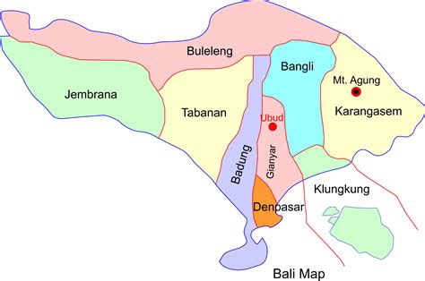 Bali Regency Map Fabulousubud.com