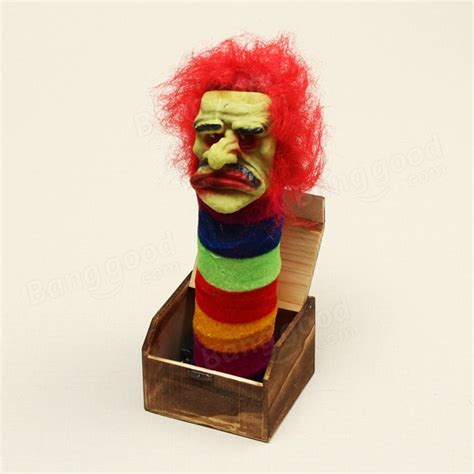 Halloween Wooden Box Horror Trick Prank Electric Voice Activated Toy ...