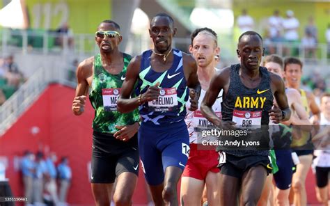 Paul Chelimo runs to victory in the Men 5000 Meter at Hayward Field ...