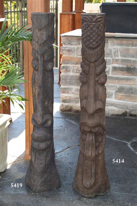 #5419 50" Tiki Post, #5414 50" Tiki Post With Tongue Out - Garden Creations-Massarelli's ...