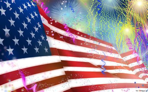 American Flag and Fireworks HD wallpaper download