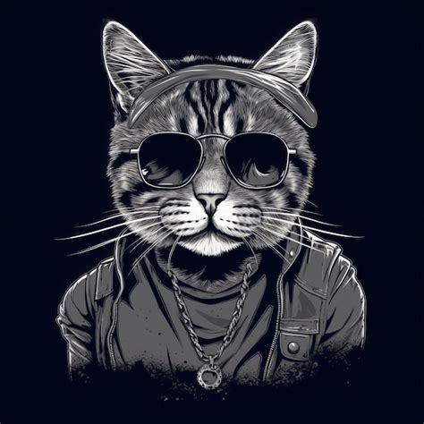 Premium AI Image | Cool Cat TShirt Design