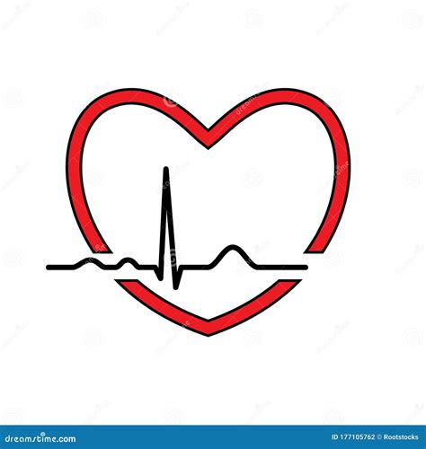 Heart with ekg line stock vector. Illustration of life - 177105762