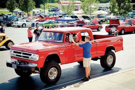 1970 Dodge Crew Cab - Cummins Swap Power Wagon at event front three quarters - NO Car NO Fun ...