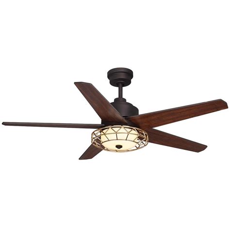 Home Decorators Collection Ellard 52 in. LED Indoor Oil Rubbed Bronze Ceiling Fan with Light Kit ...