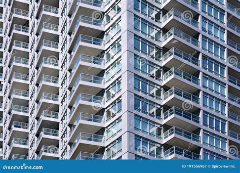 Balconies of Modern High Rise Apartment Building Stock Image - Image of ...