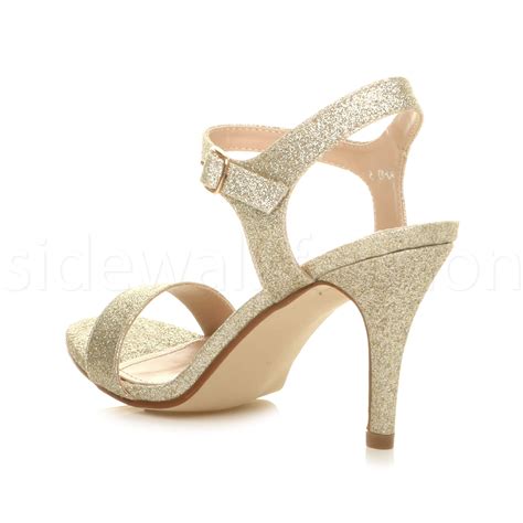 Womens high heel ladies strappy evening prom simple party shoes sandals size | eBay