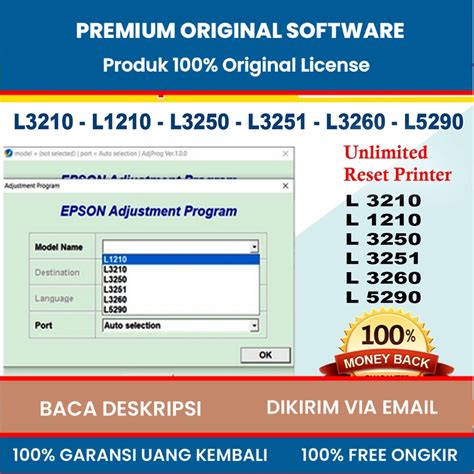 Jual Software RESETTER Epson L3210-L1210-L3250-L3251-L3260-L5290 Unlimited + Video Instalasi Dan ...