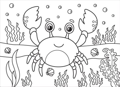 Crab coloring page | Free Printable Coloring Pages