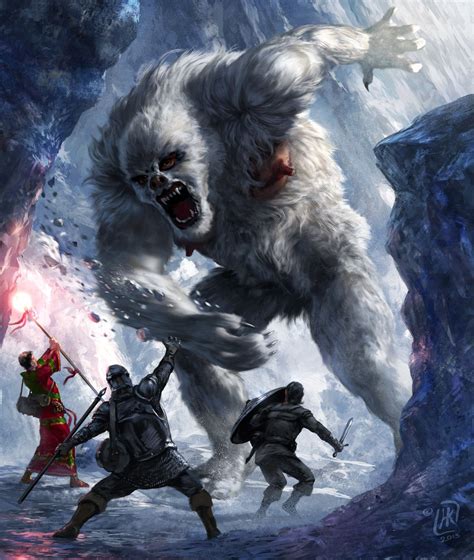 Yeti encounter, Holger Kirste on ArtStation at https://www.artstation.com/artwork/mmE1y ...