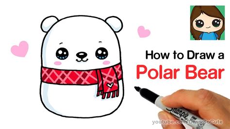 How to Draw a Holiday Polar Bear Easy | Squishmallows - YouTube