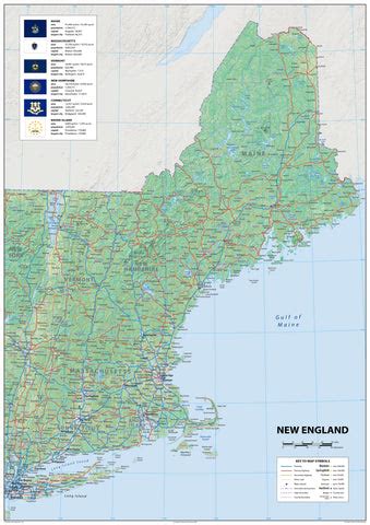 New England Physical Map | I Love Maps