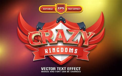 Premium Vector | Crazy 3d game logo with editable text effect