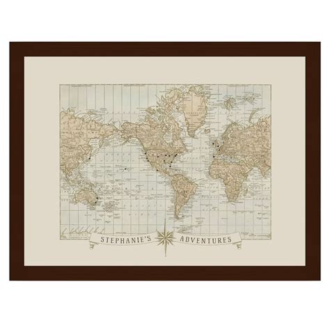 Adventures Around the World Push Pin Map, Travel Gift, Personalized Push Pin Travel Map, Pin ...