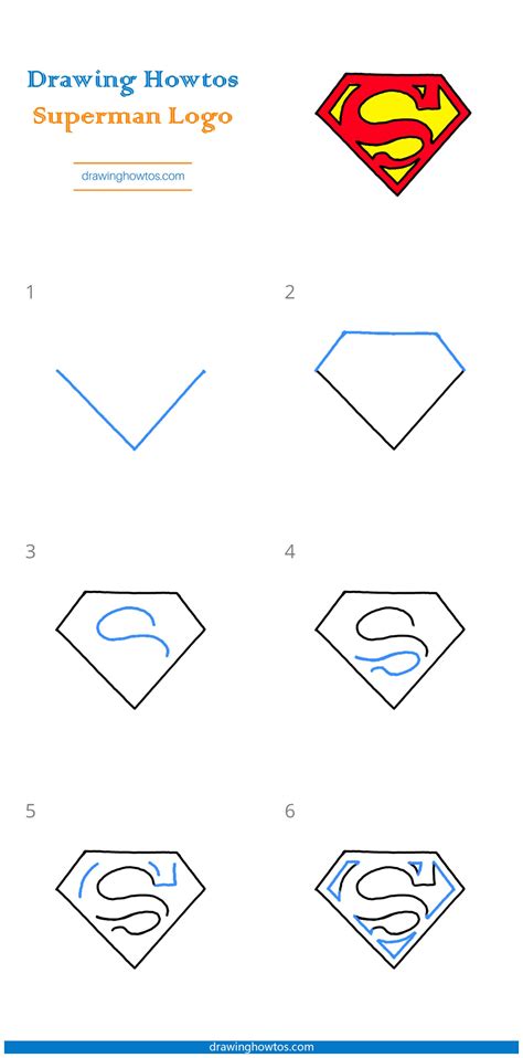 How to Draw a Superman Logo - Step by Step Easy Drawing Guides - Drawing Howtos