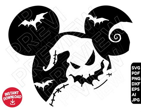 Oogie Boogie SVG Png Dxf Clipart Ears , Cut File Outline Silhouette - Etsy