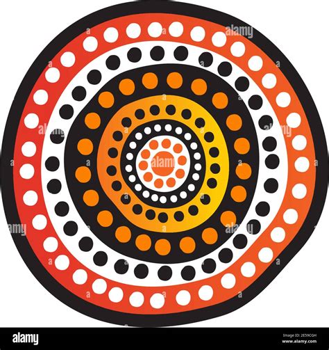 Aboriginal art dots painting icon logo design vector template Stock ...