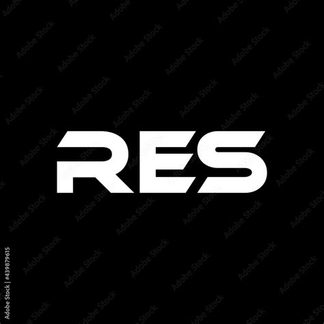 RES letter logo design with black background in illustrator, vector ...