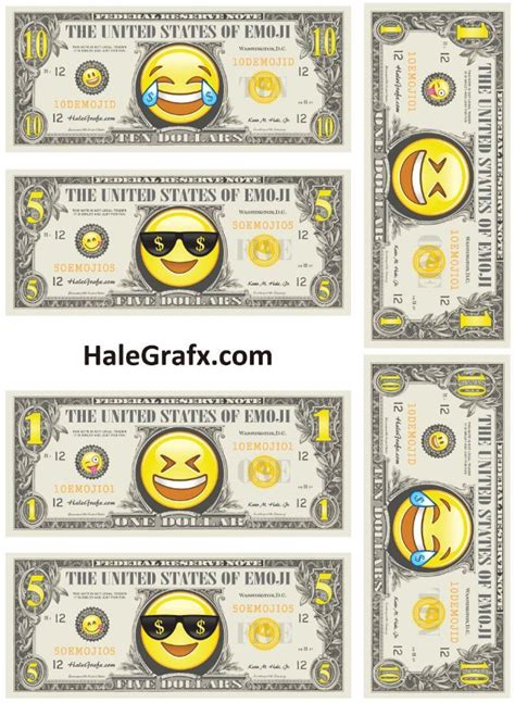 Free Emoji Printables, Fake Money Printable, Money Template, Bingo ...