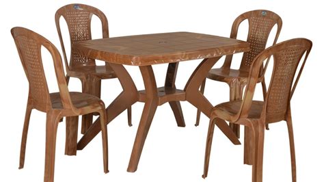 Nilkamal Folding Dining Table Set With Plastic Chairs ...