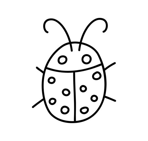 Ladybug linear icon. Thin line illustration. Ladybird contour symbol. Vector isolated outline ...