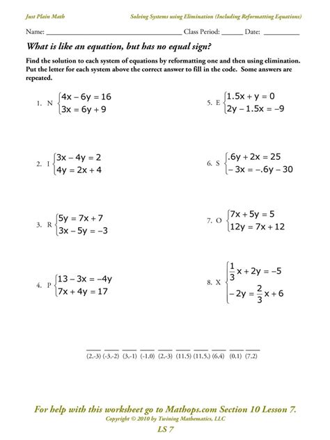 Linear Equation Practice Worksheets – Equations Worksheets