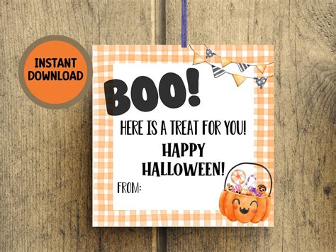 Halloween Favor Tags, Boo Gift Tags, Trick or Treat Favor Tags, Treat ...