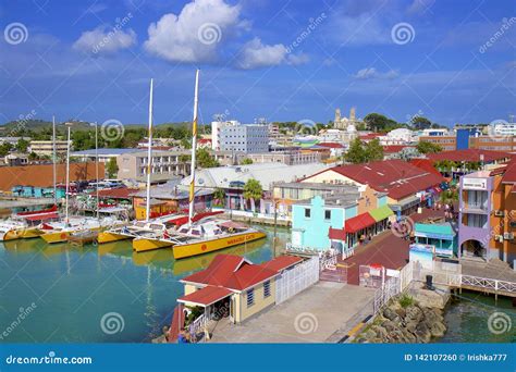 St John`s and a Cruise Port in Antigua, Caribbean Editorial Image ...