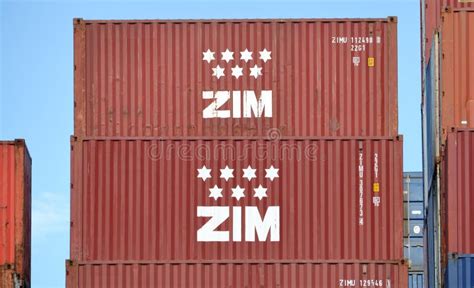 Zim Integrated Shipping Container Editorial Image - Image of importing ...