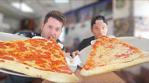 World's LARGEST Pizza Slice Challenge! - YouTube