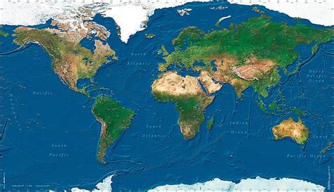 World Satellite Wall Map