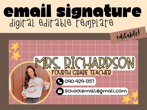 Email Signature Teacher Template Teacher Template Editable - Etsy