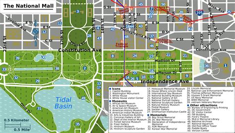 National Mall Map - Washington DC | National mall map, Washington dc ...