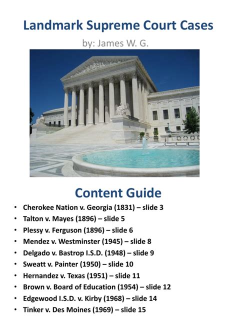 landmark supreme court cases powerpoint | First Amendment To The United States Constitution ...