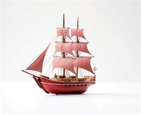 Premium Photo | Barque ship craft model woodenisolated white background ...