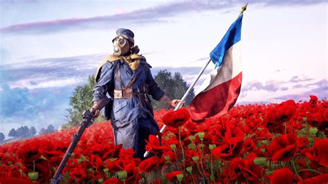 Download Gas Mask French Flag Red Flower Poppy Soldier Video Game Battlefield 1 HD Wallpaper by ...