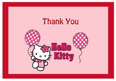 Hello Kitty Thank you Cards – Birthday Printable