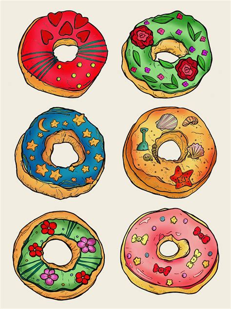 2D Graphic Themed Doughnut Digital Illustration - Illustration Agent Website