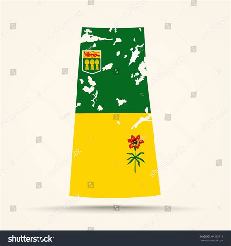 Map Saskatchewan Saskatchewan Flag Colors Stock Vector (Royalty Free ...