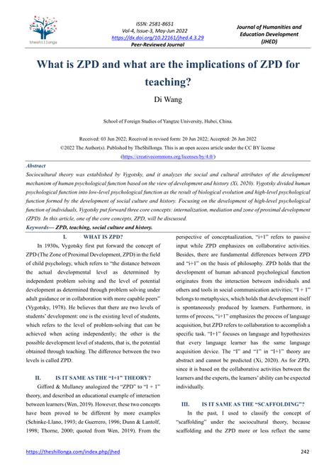 (PDF) What is ZPD and what are the implications of ZPD for teaching?