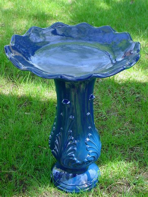 Blue Ceramic Bird Baths