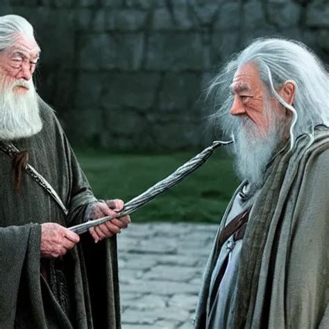 michael gambon and gandalf in lord of the rings | Stable Diffusion