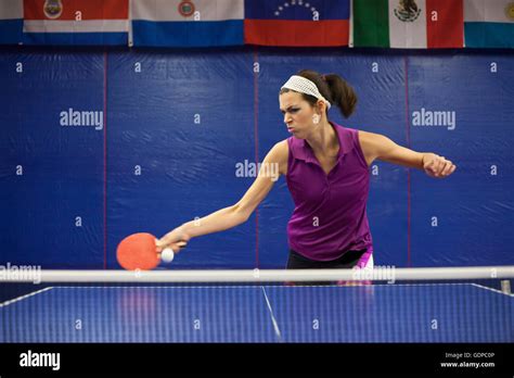 Table tennis player training Stock Photo - Alamy