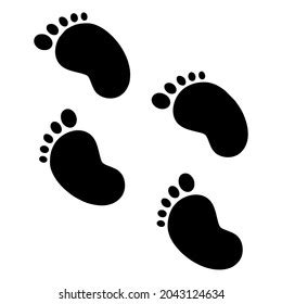 Simple Vector Baby Feet Black White Stock Vector (Royalty Free ...